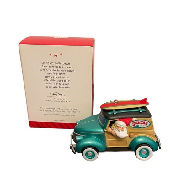 Hallmark Keepsake Surfin' Safari Santa Ornament with Sound 2014 - Picture 2 of 5